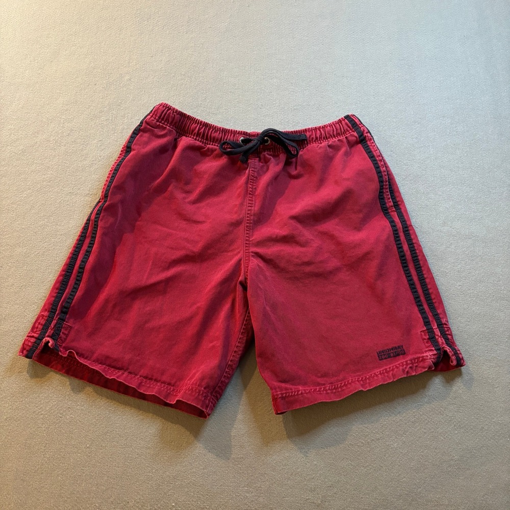 VTG Unionbay Cotton Twill Shorts Mens M Red Y2K Side Stripe Skater Casual